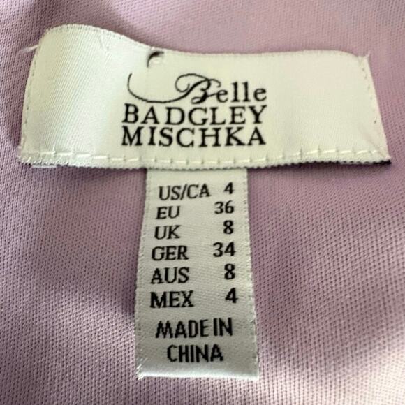 Belle Badgley Mischka Size 4 Dress Capelette Lavender Bridesmaid Wedding Guest - Picture 4 of 8